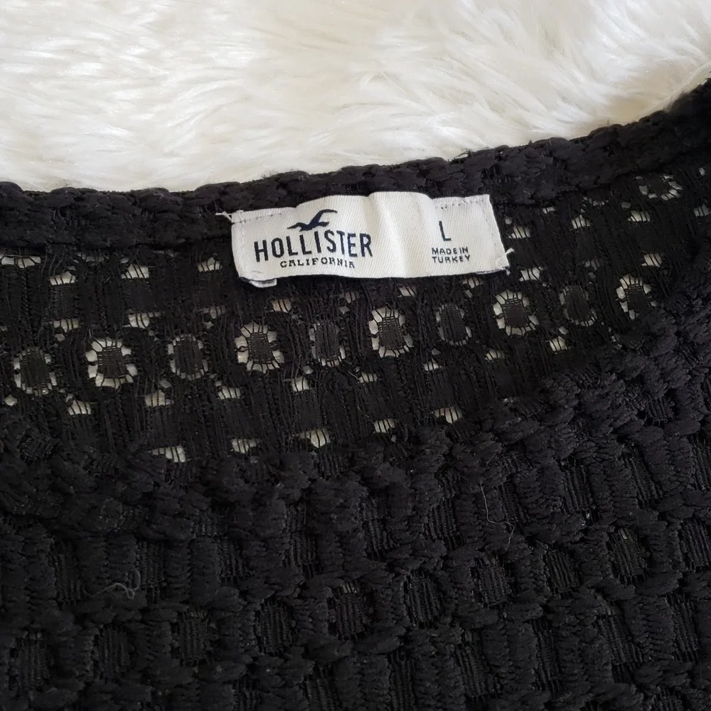 Hollister Sheer black t shirt size L - Picture 2 of 4